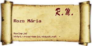 Rozs Mária névjegykártya