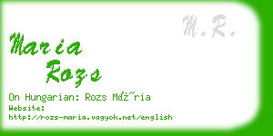 maria rozs business card